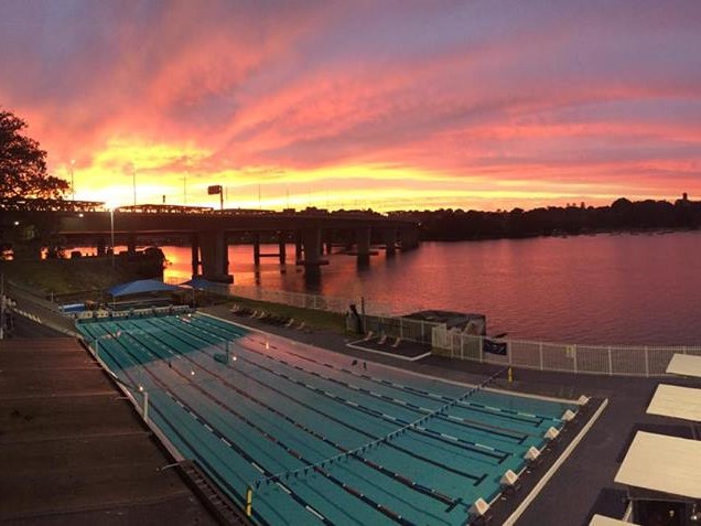 Image of Drummoyne Swimming Centre at sunrise