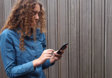 Person looking at phone