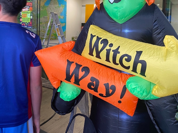 Inflatable witch decoration