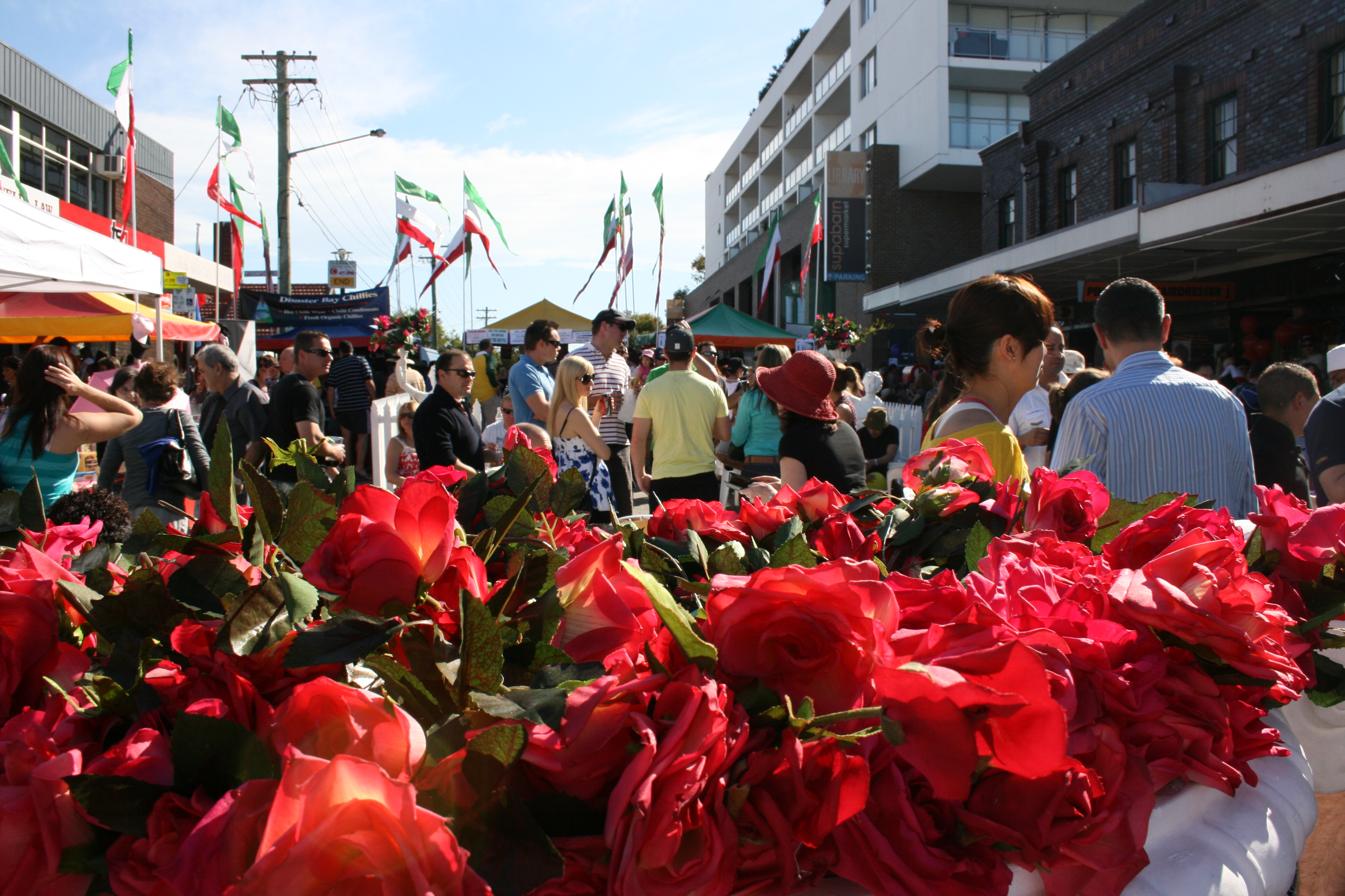 crowd and flowers at ferra