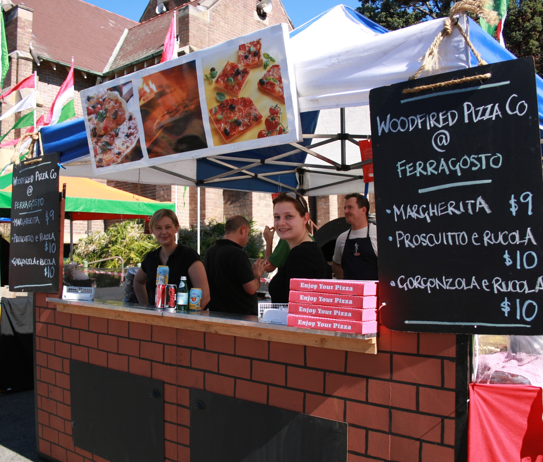 Woodfried pizza stall