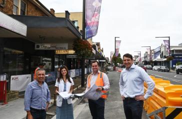 five dock business staff, the mayor, and contractor on great north road