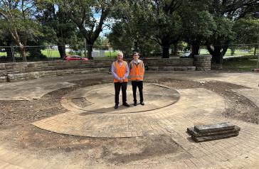 Mayor Michael Megna with project Manager, Ken